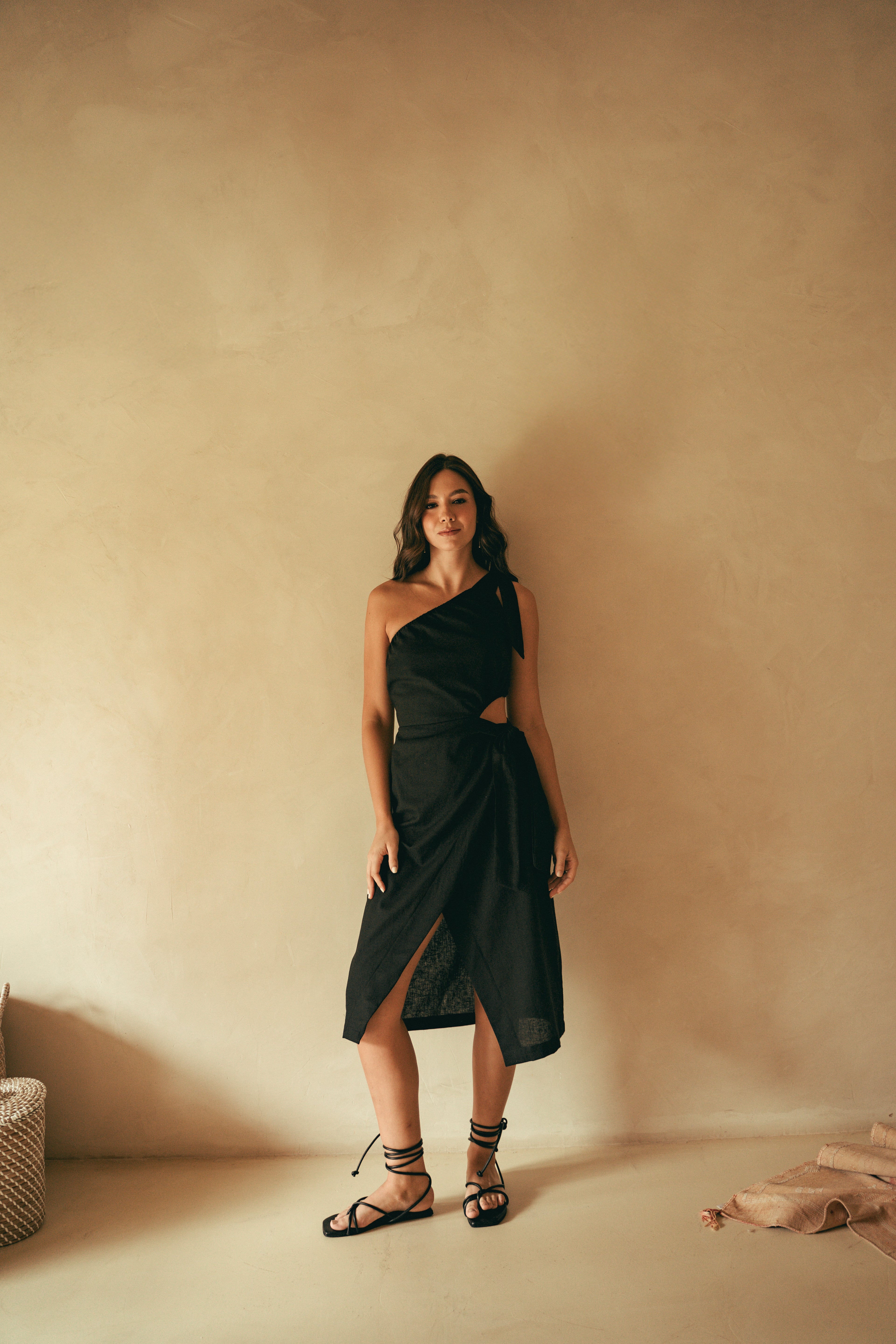 Vestido wrap de lino