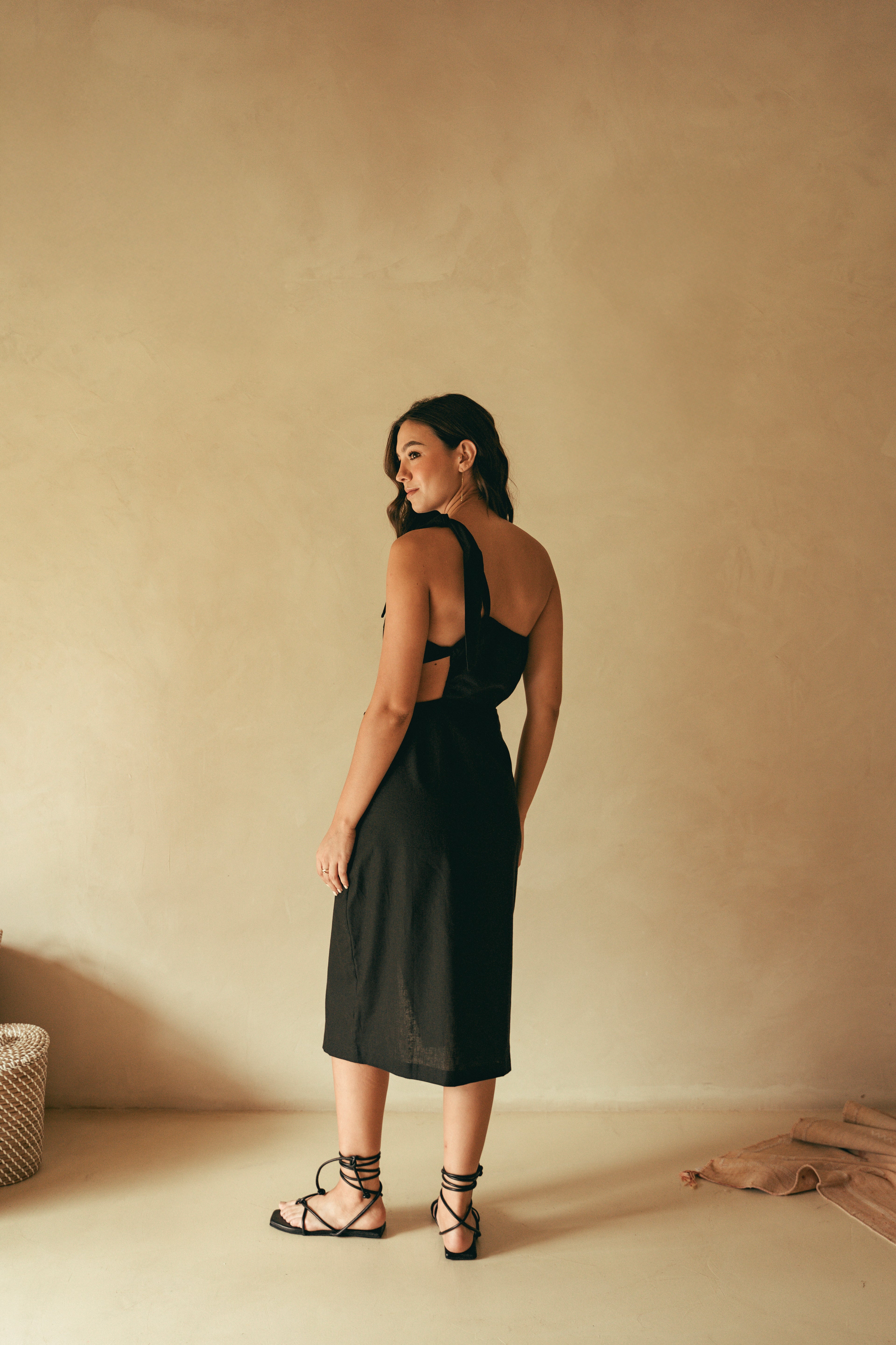 Vestido wrap de lino