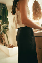 Falda midi de Lino