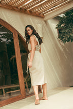 Vestido wrap de lino