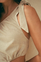 Vestido wrap de lino